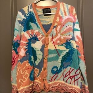 Under The Sea Hand Knit Cotton Berek Sweater